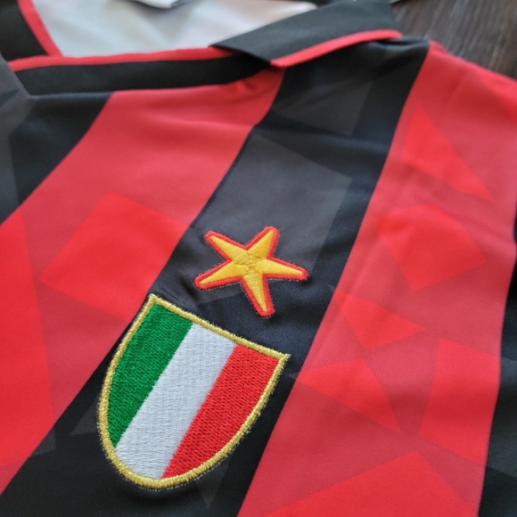 Paolo Maldini AC Milan New Men's Retro Long Sleeve Lotto Soccer Jersey - Picture 3 of 9